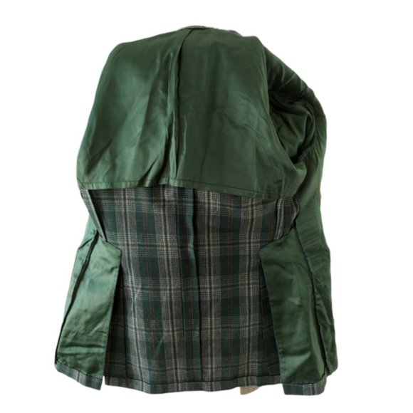 VTG BOTANY 500 Men's Green Plaid Sport Coat Jacket Size 40 Regular - Picture 5 of 11